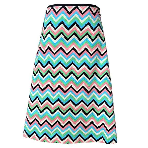 Tibi Multicolor Midi Skirt Size 6 Cotton Blend Stretchy Fabric Zip Side Closure - Picture 1 of 7